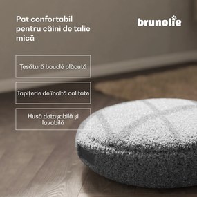 Patul pentru câini SnugNest Ø50 cm, pentru câini mici, mâner de transport, antiderapant