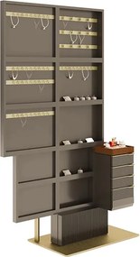 Organizator lemn masiv de bijuterii cu oglindă Domo