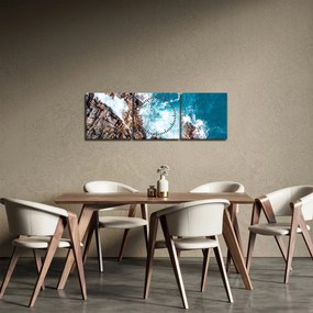Tablou cu stânci și mare (cu ceas) (90x30 cm)