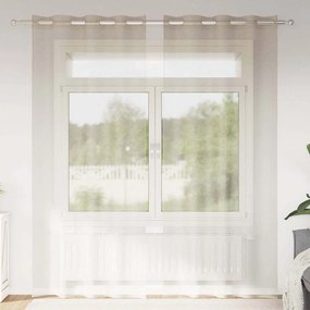 vidaXL Perdele cu perdele 2 pcs Nisip 140 x 225 cm Poliester