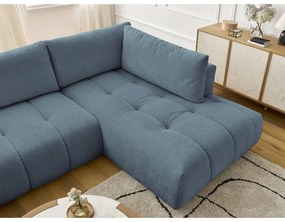 Colțar albastru extensibil/cu spațiu de depozitare (cu colț pe partea dreaptă/în formă de "U") Fuji – Bobochic Paris