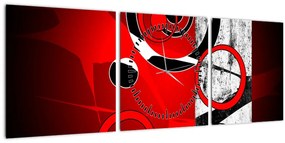 Tablou cu abstracție (cu ceas) (90x30 cm)