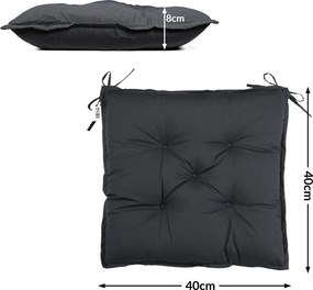 Set 4 x Perne scaun Antracit 40 x 40 x 8 cm