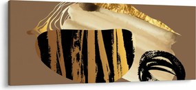 Tablou - Abstracție maro auriu N⁰2 (120x50 cm)
