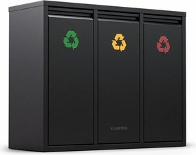 Klarstein Ordnungshüter 3 coșuri de gunoi 45 litri 3 recipiente reciclare montaj pe perete