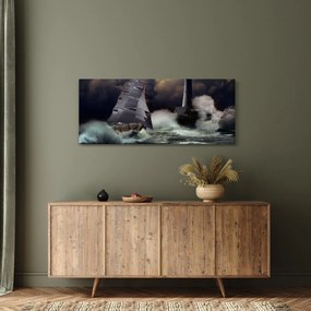 Tablou - Vapor în furtună (120x50 cm)