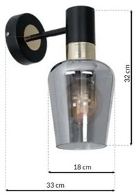 Aplică ROMA BLACK 1xE27/60W/230V