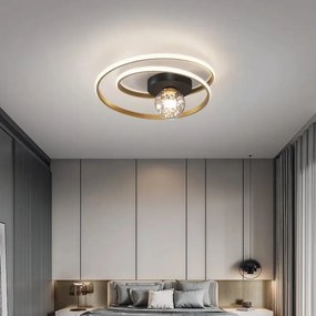 Lustra LED Cu Telecomanda, Elit's EsnL7677-450BK+GD, 90w-6w