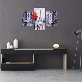 Tablou - Străzi din Paris, pictură în ulei (90x60 cm)