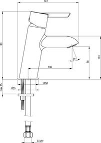 Baterie pentru chiuvetă, presiunea joasă, trei căi - pentru racordarea la sistemul de încălzire Finisaj: Crom BEZ_020H