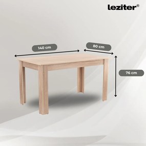 Set de masă Leon 6+1, stejar Sonoma-negru