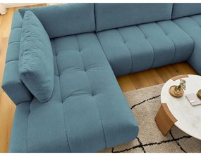 Colțar albastru extensibil/cu spațiu de depozitare (cu colț pe partea stângă/în formă de "U") Fuji – Bobochic Paris