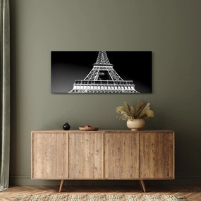 Tablou - Turnul Eiffel, alb-negru (120x50 cm)