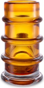 Vas decorativ din sticla design LUX Bloom amber