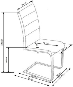 Scaun de bucaterie Stacy, maro/argintiu