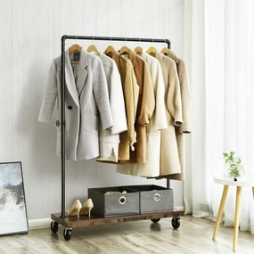 Cuier de podea mobil LINEA, maro/negru