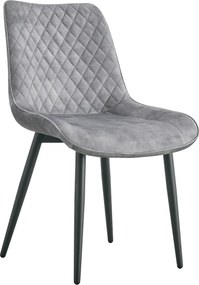 Scaun ZAINA TIP 1, gri deschis/negru, stofa catifelata/metal, 50x64x84