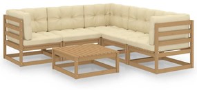 3076782 vidaXL Set mobilier de grădină cu perne, 6 piese, lemn masiv de pin