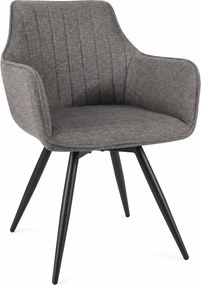 Scaun BALLO, gri inchis/negru, stofa clasica/metal, 56x45x84 cm