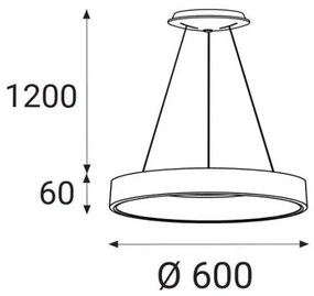 Lustră LED pe cablu BELLA LED/50W/230V 3000K d. 60 cm albă LED2