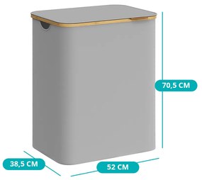 Coș de rufe din plastic, gri