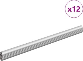vidaXL Șină pentru dressing 12 pcs Argintiu 764 x 15 x 29 mm