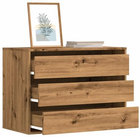 vidaXL Dulap colț sertare stejar artizanal 80x41x58 cm lemn prelucrat
