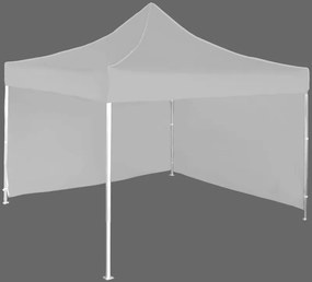 Pavilion de grădină 3x3m – din aluminiu, 2 pereţi laterali, Gri / antracit