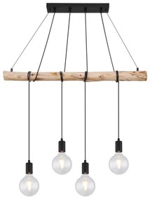 Lustra suspendata lemn cu 4 pendule stil minimalist AUSTON
