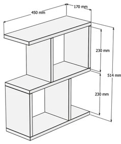 Masă laterală CROS, decor marmură, bej