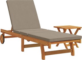 vidaXL Șezlong 1-persoană 2 pcs Maro Lemn Solid de Acacia