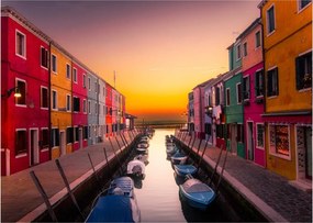 Tablou - Apus de soare, insula Burano, Veneția, Italia (70x50 cm)