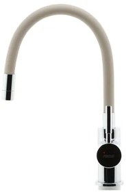 Baterie de chiuvetă cu pipă flexibilă FERRO crom lucios/bej