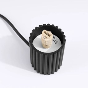 Veioză neagră cu abajur din sticlă (înălțime 19 cm) Orbital – Sollux