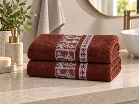 2x prosop BAMBOO 70x140 cm maro, 70% fibra de bambus | 30% bumbac