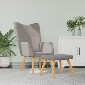 vidaXL Scaun de relaxare cu taburet,taupe, textil