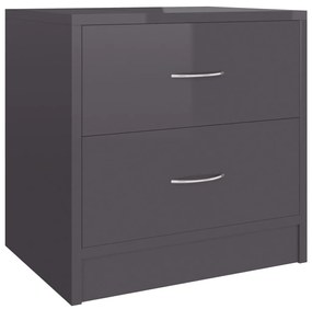 801051 vidaXL Noptieră, gri extralucios, 40 x 30 x 40 cm, PAL