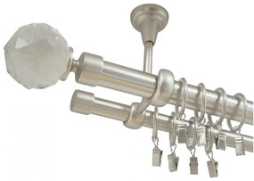 Galerie dubla tavan KULA CRYSTAL - 25/19 - CROM MAT (Alege marime: 140 cm)