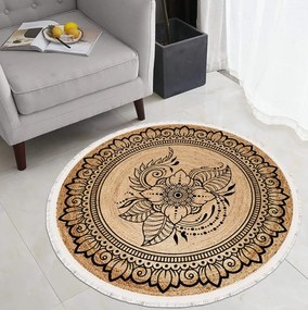 Covor rotund antiderapant, 100x100 cm, COR010