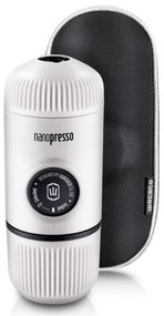 Espressor portabil Wacaco Nanopresso Chill White, 18bar, 80 ml, Cafea macinata, Fara incarcare sau baterii, Husa, Alb