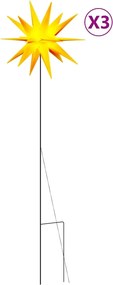 vidaXL Lumini de Crăciun cu vârfuri LED 3 buc. galben 35 cm pliabil