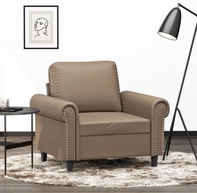 349118 vidaXL Canapea de o persoană, cappuccino, 60 cm, piele ecologică