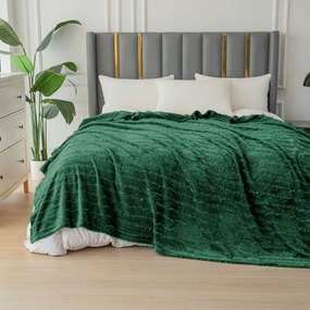 Patura microplus cu model PRESTIGE verde inchis Dimensiune: 160 x 200 cm