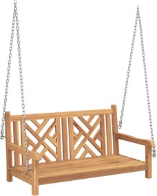 vidaXL Bancă swinging Maro 114 x 60 x 64 cm Lemn solid de tec