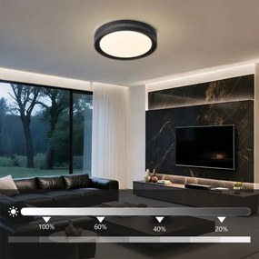 Brilagi - plafonieră LED dimabilă KREON LED/54W/230V 3000-6000K negru Ø 38 cm + telecomandă