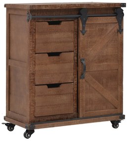 vidaXL Dulap de depozitare, lemn masiv de brad 64 x 33,5 x 75 cm, maro