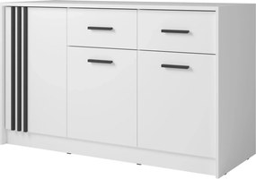 Comoda CANADA CD24, alb/negru, PAL laminat, 150x42x94 cm