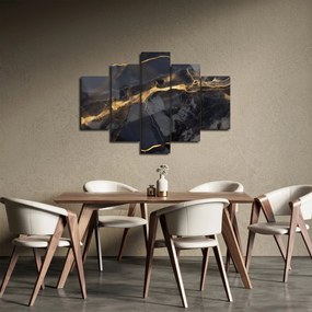 Tablou - Negru - decor auriu (150x105 cm)