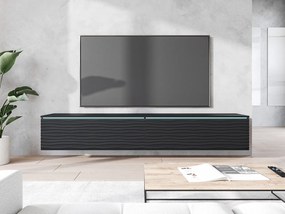 Dulap TV Dlana 180 MDF (Negru + Negru) (cu iluminat LED alb). 1106211