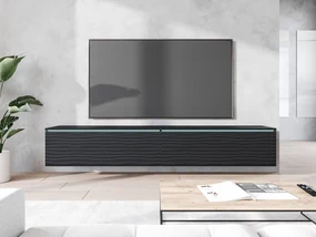 Dulap TV Dlana 180 MDF (Negru + Negru) (cu iluminat LED alb). 1106211